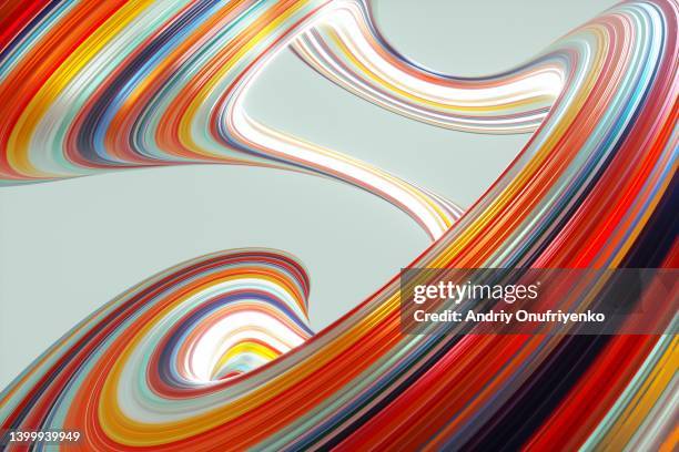 abstract multi coloured curved shape - 色 個照片及圖片檔