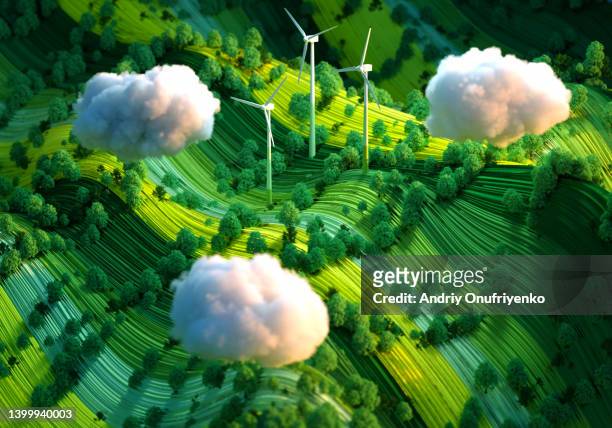 sustainable energy - cloud digital stock-fotos und bilder