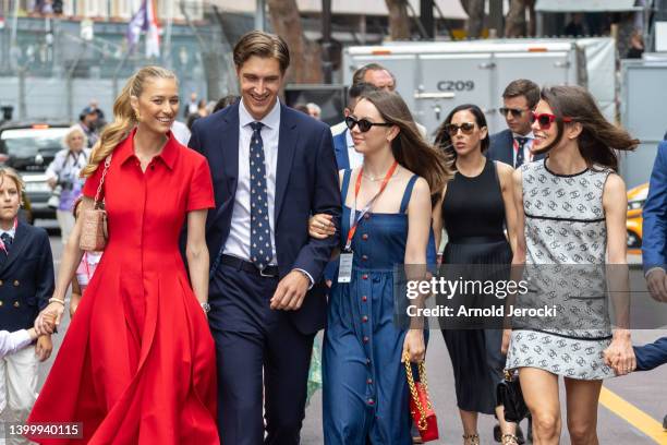 Beatrice Borromeo, Ben-Sylvester Strautmann, Alexandra de Hanovre and Charlotte Casiraghi during the F1 Grand Prix of Monaco at Circuit de Monaco on...