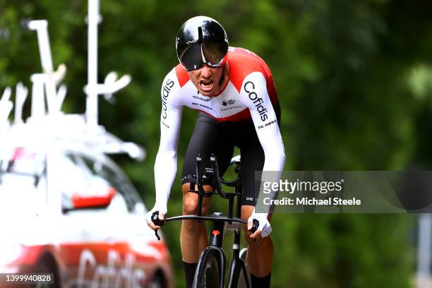 Anthony Perez of France and Team Cofidis sprints during the 105th Giro d'Italia 2022, Stage 21 a 17,4km individual time trial stage from Verona to...