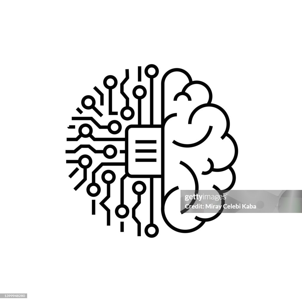 Deep Learning, Artificial Intelligence line icon