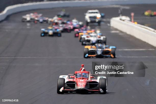 Marcus Ericsson, driver of the Huski Chocolate Chip Ganassi Racing Honda wins the 106th running of the Indianapolis 500 at Indianapolis Motor...