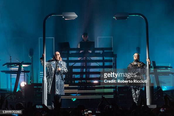 Neil Tennant, Chris Lowe and Clare Uchima of Pet Shop Boys perform on ...