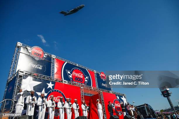 General view of of pre-race ceremonies prior to the NASCAR Cup Series Coca-Cola 600 at Charlotte Motor Speedway on May 29, 2022 in Concord, North...