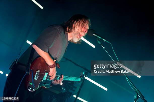 Thom Yorke of The Smile performs at The Roundhouse on May 29, 2022 in London, England.