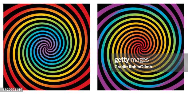 stockillustraties, clipart, cartoons en iconen met rainbow gradient swirl backgrounds - acid