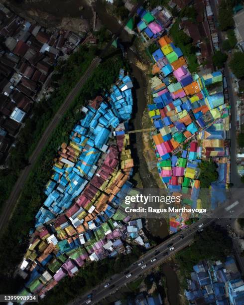 kampung jodipan - indonesia photos stock pictures, royalty-free photos & images