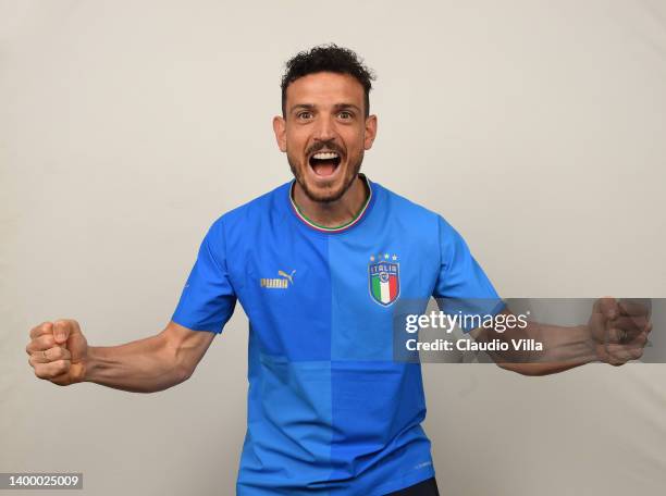 Alessandro Florenzi of Italy poses during an official portrait session at Centro Tecnico Federale di Coverciano on May 28, 2022 in Florence, Italy.