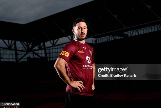 Ben Hunt poses for a photo during a Queensland Maroons State of Origin squad media opportunity at Suncorp Stadium on May 30, 2022 in Brisbane,...