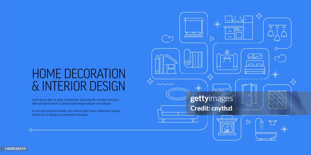 Home Decoration And Interior Design Related Vector Banner Design ...