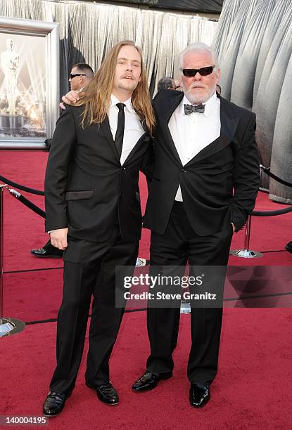 Actor Nick Nolte and son Brawley Nolte arrive at the 84th Annual Academy Awards held at the Hollywood & Highland Center on February 26, 2012 in...