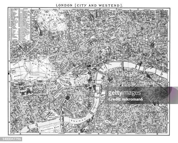 old map of london, england - london map stock pictures, royalty-free photos & images