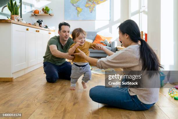 boy learning to walk - primeiros passos imagens e fotografias de stock