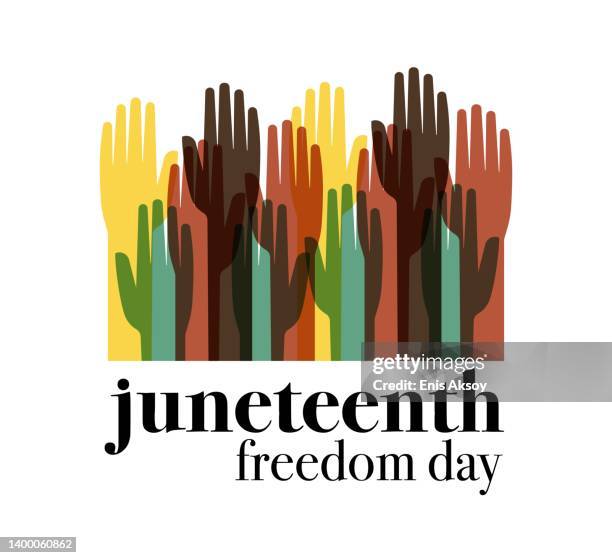 group of protesters or activists hands - juneteenth history stock illustrations