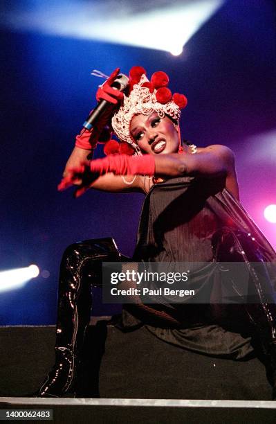 Jamaican singer Grace Jones performs at Night of the Proms at Gelredome stadium, Arnhem, Netherlands 24th April 1998.