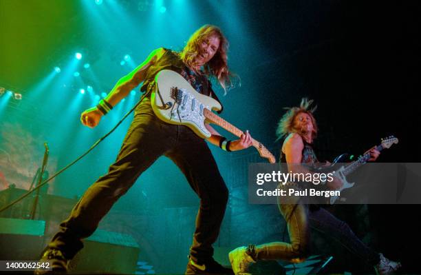 British metal band Iron Maiden with Dave Murray and Janick Gers performs at Ahoy Rotterdam, Netherlands 10th September 1999.