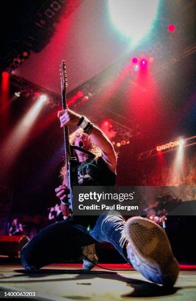 British metal band Iron Maiden with guitarist Janick Gers performs at Ahoy Rotterdam, Netherlands 10th September 1999.