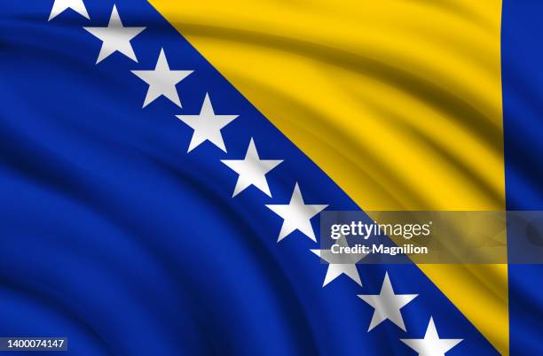 flag of bosnia and herzegovina - bosnia and hercegovina stock illustrations