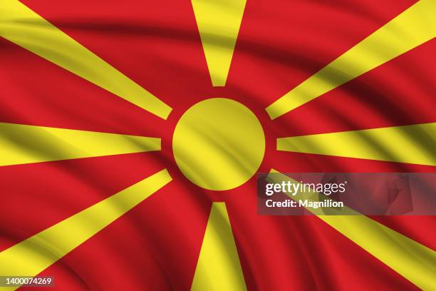 flag of macedonia - macedonia country stock illustrations