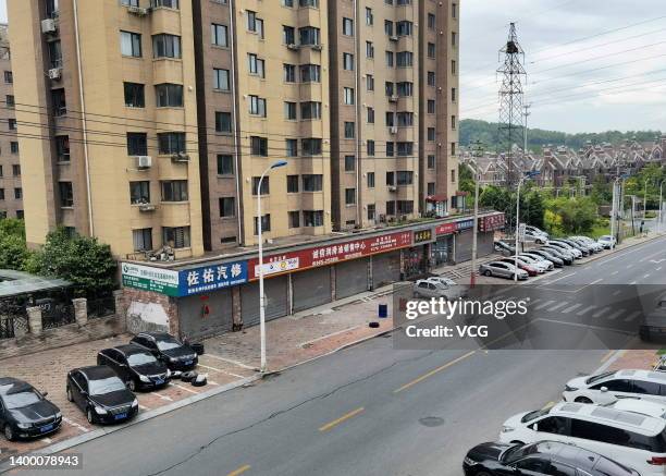 Empty street is seen during COVID-19 epidemic on May 26, 2022 in Dandong, Liaoning Province of China.