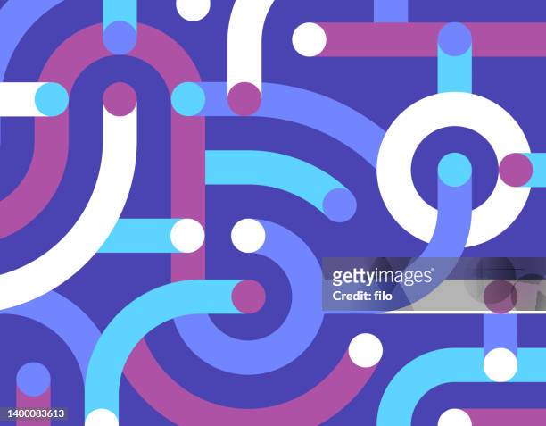 hintergrund abstrakter verbindungsnetzwerkzeilen - labyrinth stock-grafiken, -clipart, -cartoons und -symbole