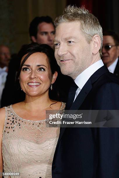 Actor Kenneth Branagh and wife Lindsay Brunnock arrive at the 84th Annual Academy Awards held at the Hollywood & Highland Center on February 26, 2012...