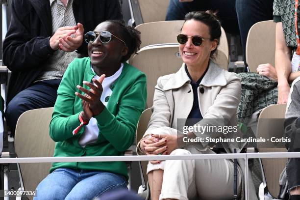 Eye Haïdara and Berenice Bejo attend the French Open 2022 at Roland Garros on May 30, 2022 in Paris, France.