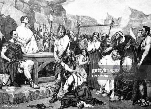 ancient rome:  sale of german slaves - slave auction stock illustrations