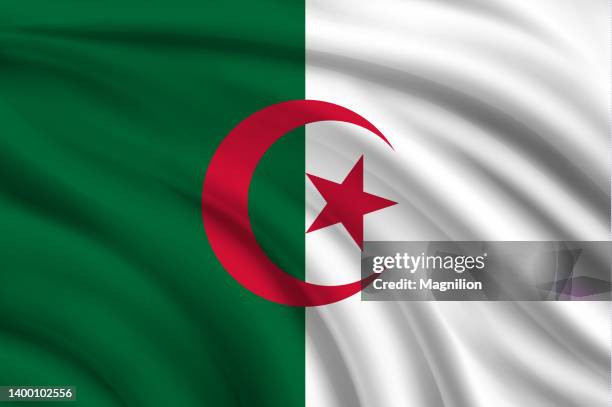 flag of algeria - algeria stock illustrations