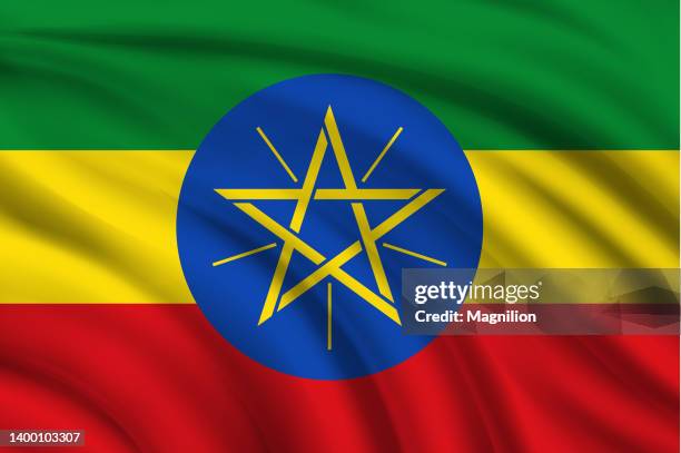 stockillustraties, clipart, cartoons en iconen met flag of ethiopia - hoorn van afrika