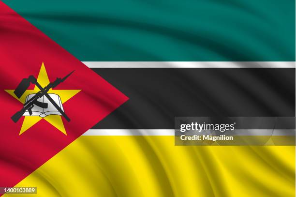 flag of mozambique - africa freedom day stock illustrations