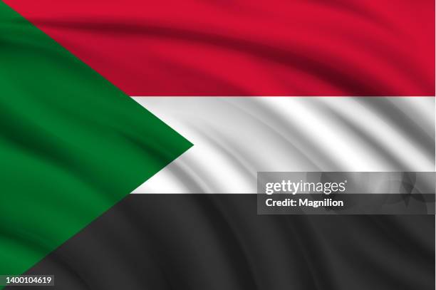 flag of sudan - extreme close up stock illustrations