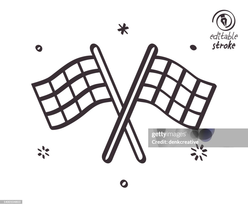 Line Design Racing Flag Playful Line Illustration For Racing Flag High-Res Vector Graphic ...