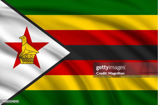 flag of zimbabwe - extreme close up stock illustrations