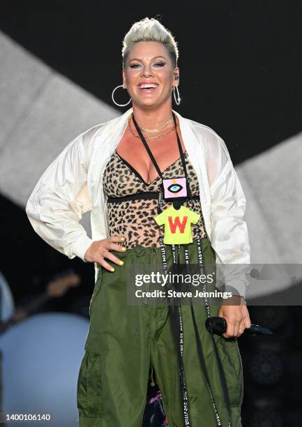 Singer Pink performs on Day 3 of BottleRock Napa Valley on May 29, 2022 in Napa, California.