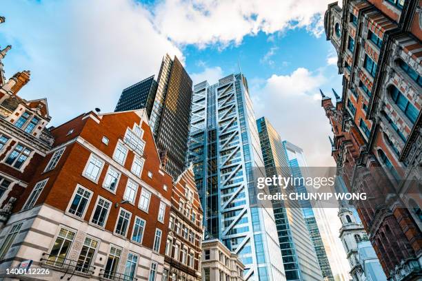 modern financial district in liverpool street, london, uk - commercial property stock pictures, royalty-free photos & images