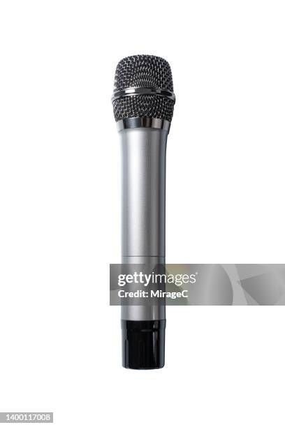 dynamic microphone isolated on white - mike stockfoto's en -beelden