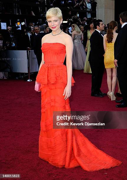 Actress Michelle Williams arrives at the 84th Annual Academy Awards held at the Hollywood & Highland Center on February 26, 2012 in Hollywood,...