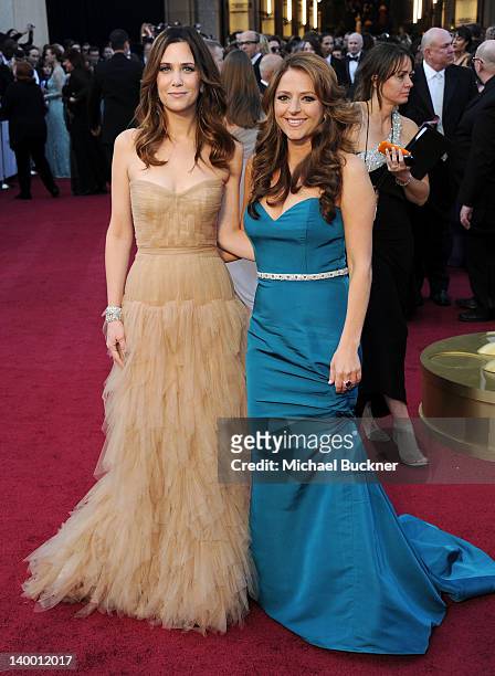 Actress-writer Kristen Wiig and screenwriter Annie Mumolo arrive at the 84th Annual Academy Awards held at the Hollywood & Highland Center on...