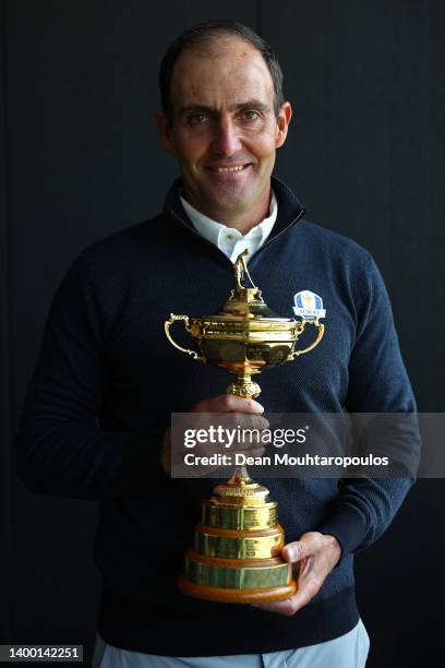 Edoardo Molinari of Italy pictured here on May 24th 2022, is named as Henrik Stenson's second European 2023 Ryder Cup Vice Captain on May 30, 2022 in...