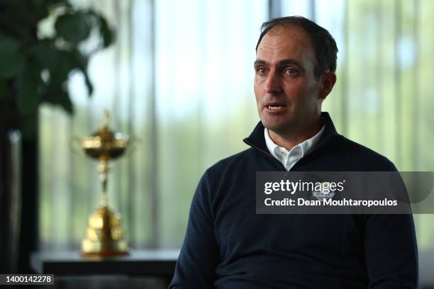 Edoardo Molinari of Italy pictured here on May 24th 2022, is named as Henrik Stenson's second European 2023 Ryder Cup Vice Captain on May 30, 2022 in...