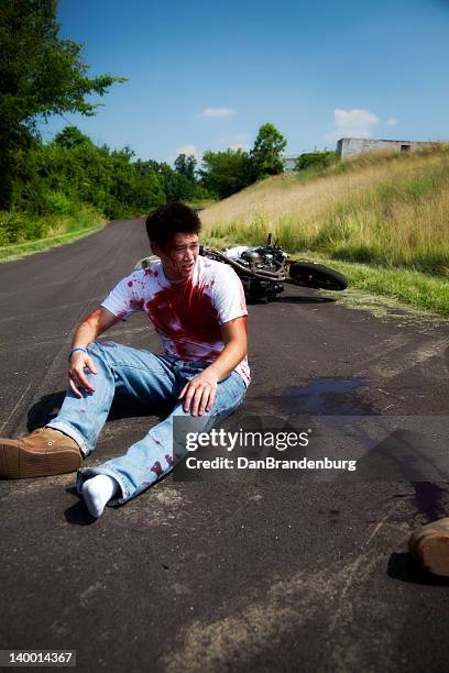 bloody motorcycle accident - gory car accident photos stock pictures, royalty-free photos & images