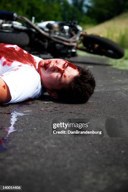 motorcycle accident - motorcycle accident stock pictures, royalty-free photos & images
