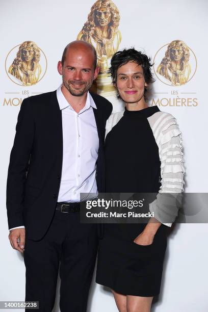 Pascal Sangla and Clotilde Hesme attend the 33rd Molieres ceremony at Folies Bergeres on May 30, 2022 in Paris, France.