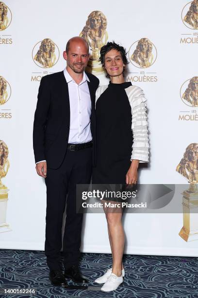 Pascal Sangla and Clotilde Hesme attend the 33rd Molieres ceremony at Folies Bergeres on May 30, 2022 in Paris, France.