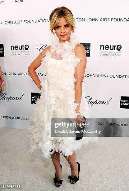 Actress Mena Suvari arrives at the 20th Annual Elton John AIDS Foundation Academy Awards Viewing Party at The City of West Hollywood Park on February...