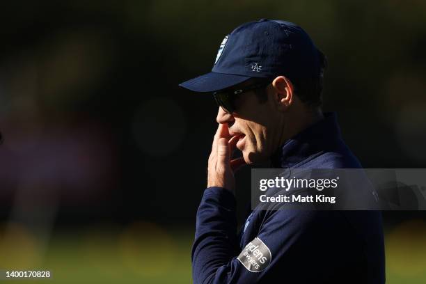 Blues head coach Brad Fittler looks on during a New South Wales Blues State of Origin squad training session at Coogee Oval on May 31, 2022 in...
