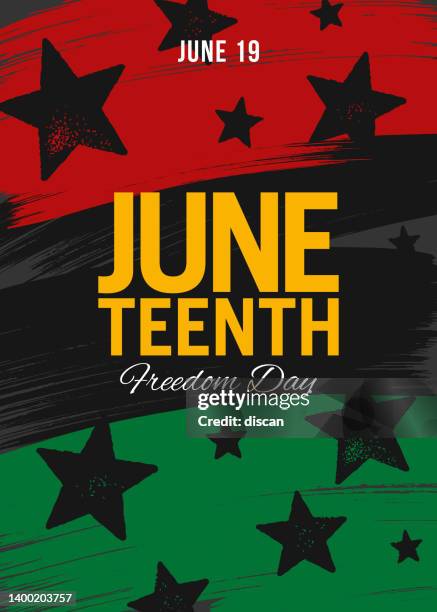 juneteenth independence day design with american flag. - june vector stock illustrations