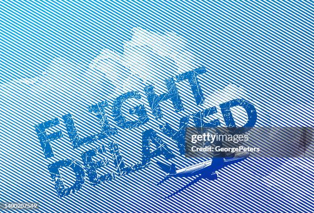 flight delayed message - delayed sign stock illustrations