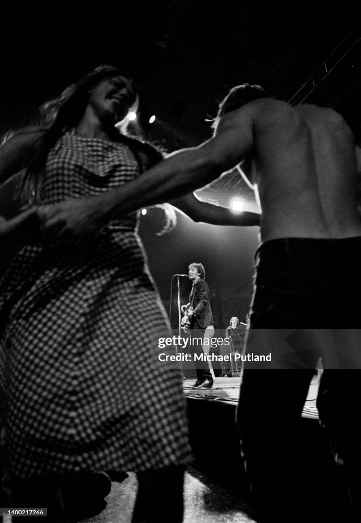 Springsteen 1978 Dancers in the audience as Bruce Springsteen performs at a west coast ...